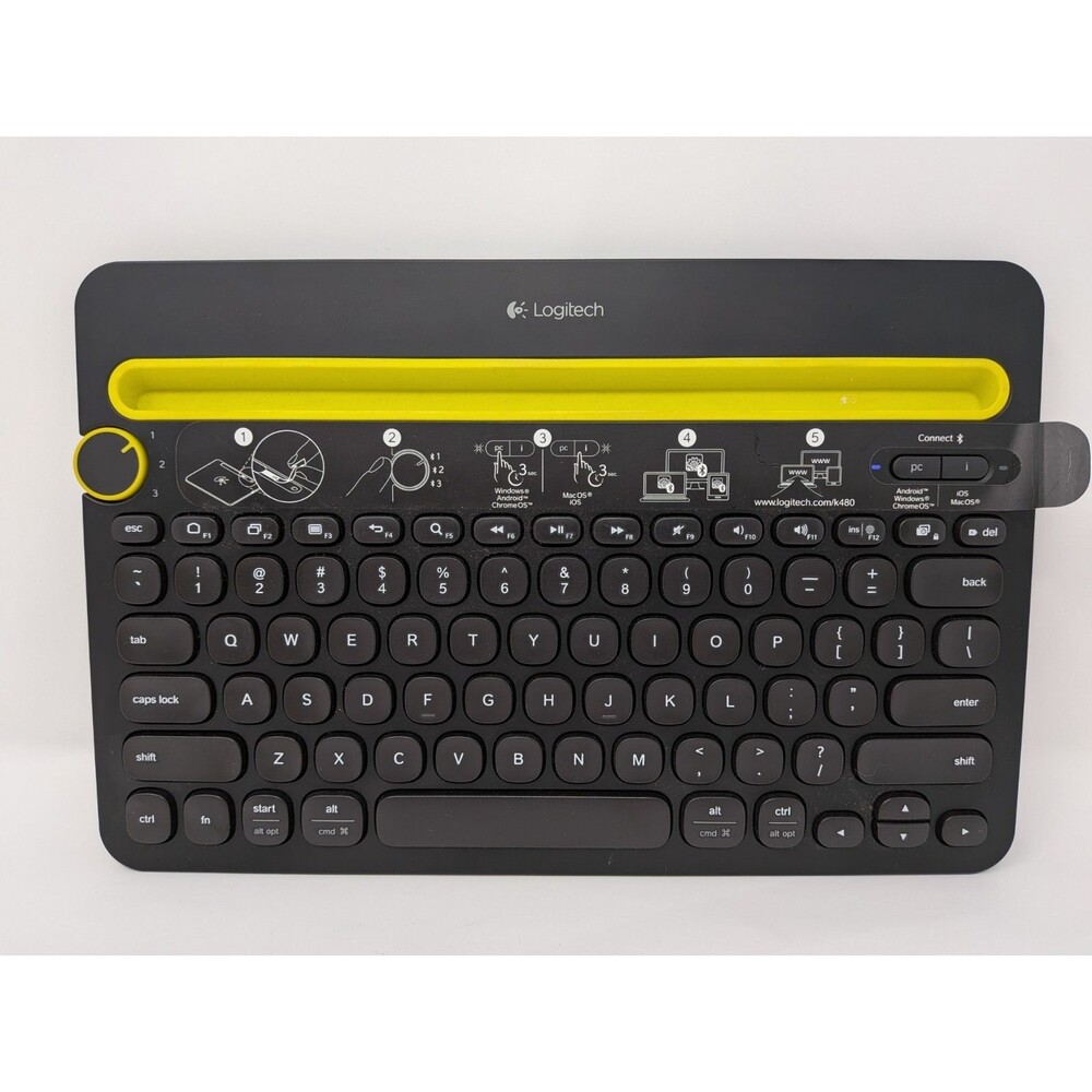 Logitech K480 Bluetooth Multi-Device Keyboard w/ Tablet Cradle Black 920-006342